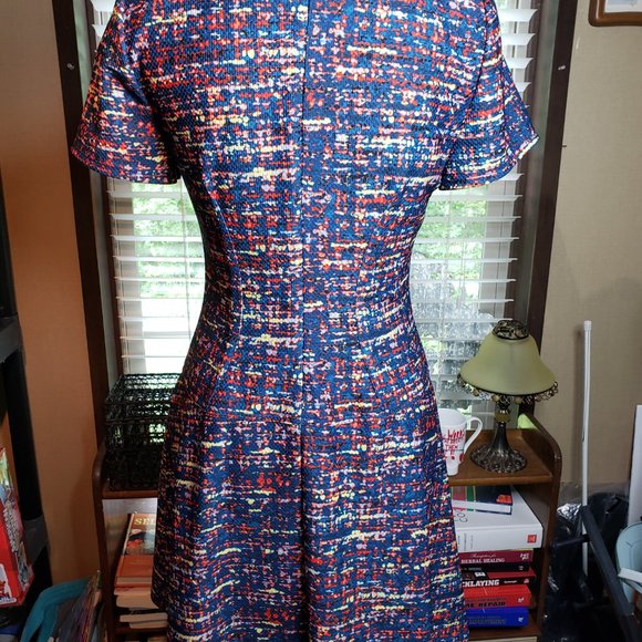 Anthropologie Plenty Dresses by Tracy Reece Blue Tweed Round Neck Dress S XS - Picture 7 of 10